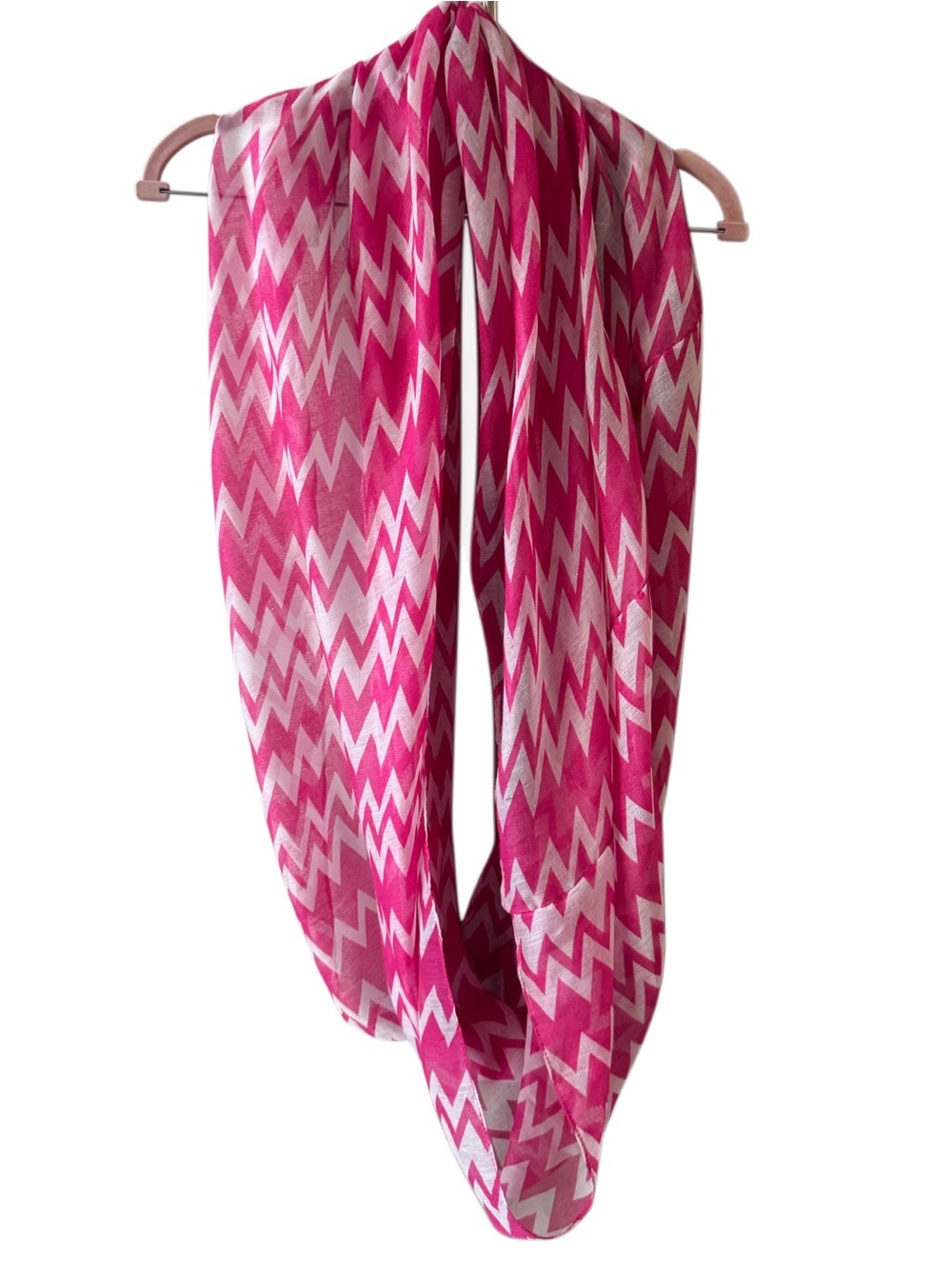 Pink Chevron Infinity Scarf